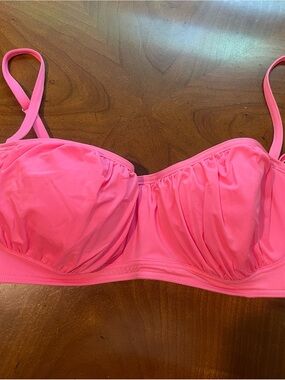 Coco Rave Bright Barbie Pink Ruched Swim Bra
